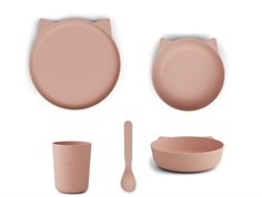 Liewood cat rose blush dining set Paul (4-pack)